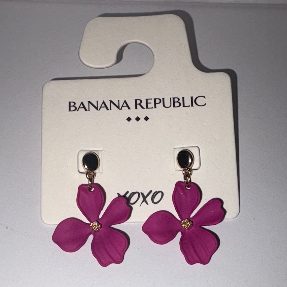 Banana Republic Pink Floral Earrings